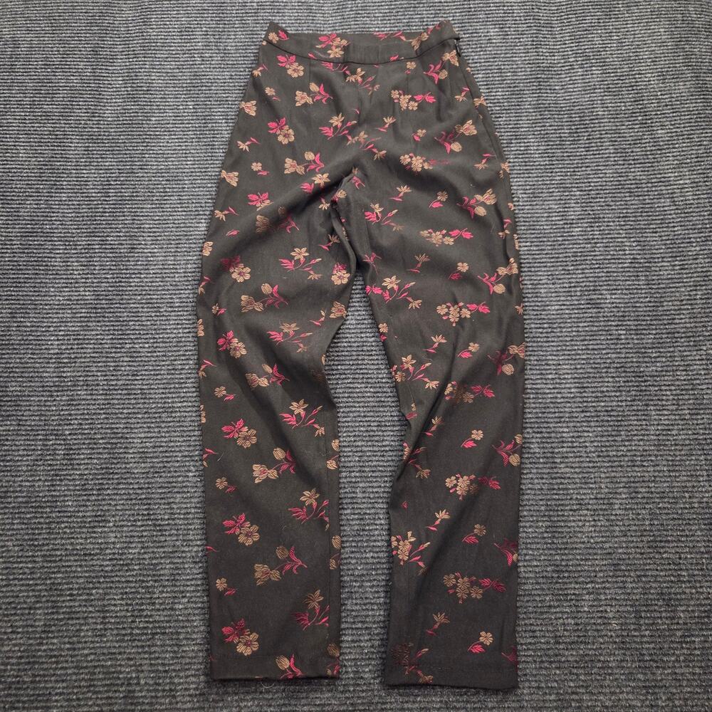 Vintage 90s Grunge Floral Trousers High Waisted Women's 26 Waist Whimsygoth Alt